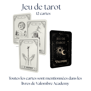 Jeu de tarot - 12 cartes inspirées de l'univers de Valombre Academy